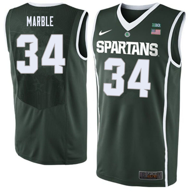 Men #34 Julius Marble Michigan State Spartans College Basketball Jerseys Sale-Dark Green